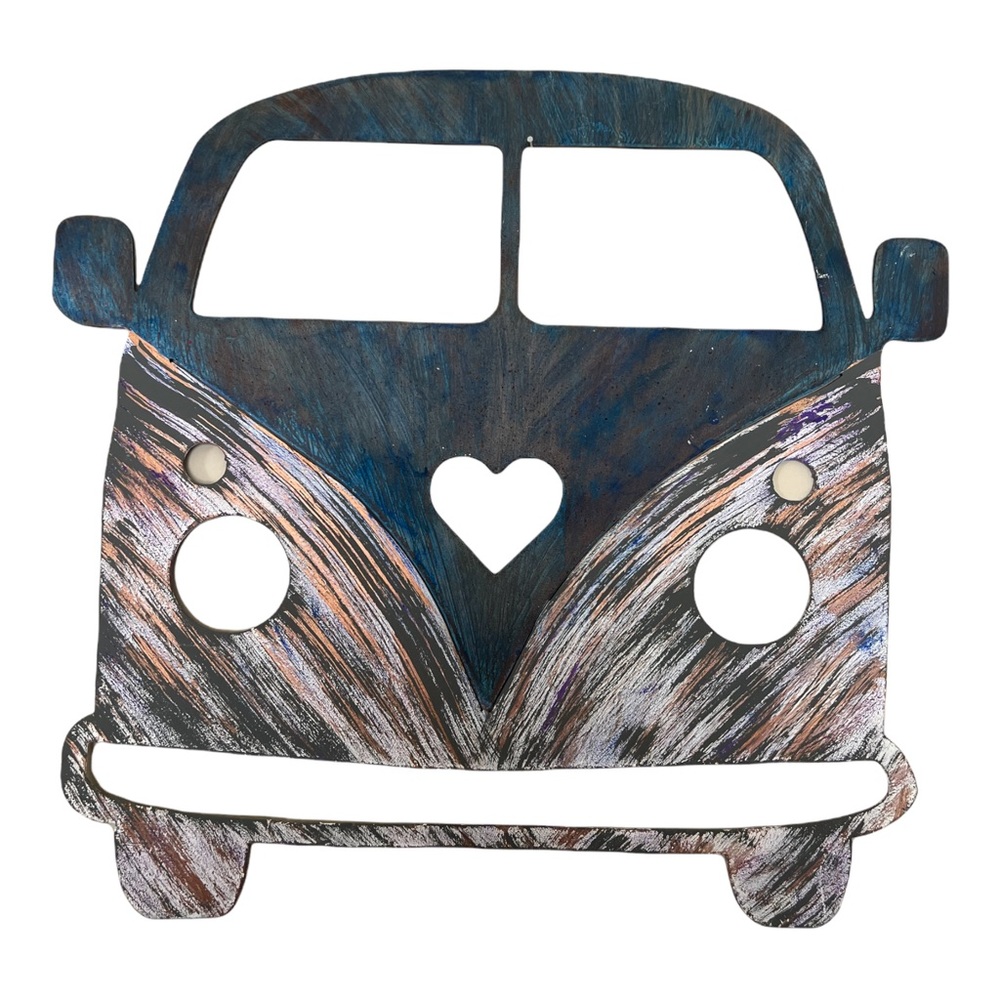 VW Volkswagen Bug Beetle Artisan Made Metal Art garage Garden Wall Decor.  Heart